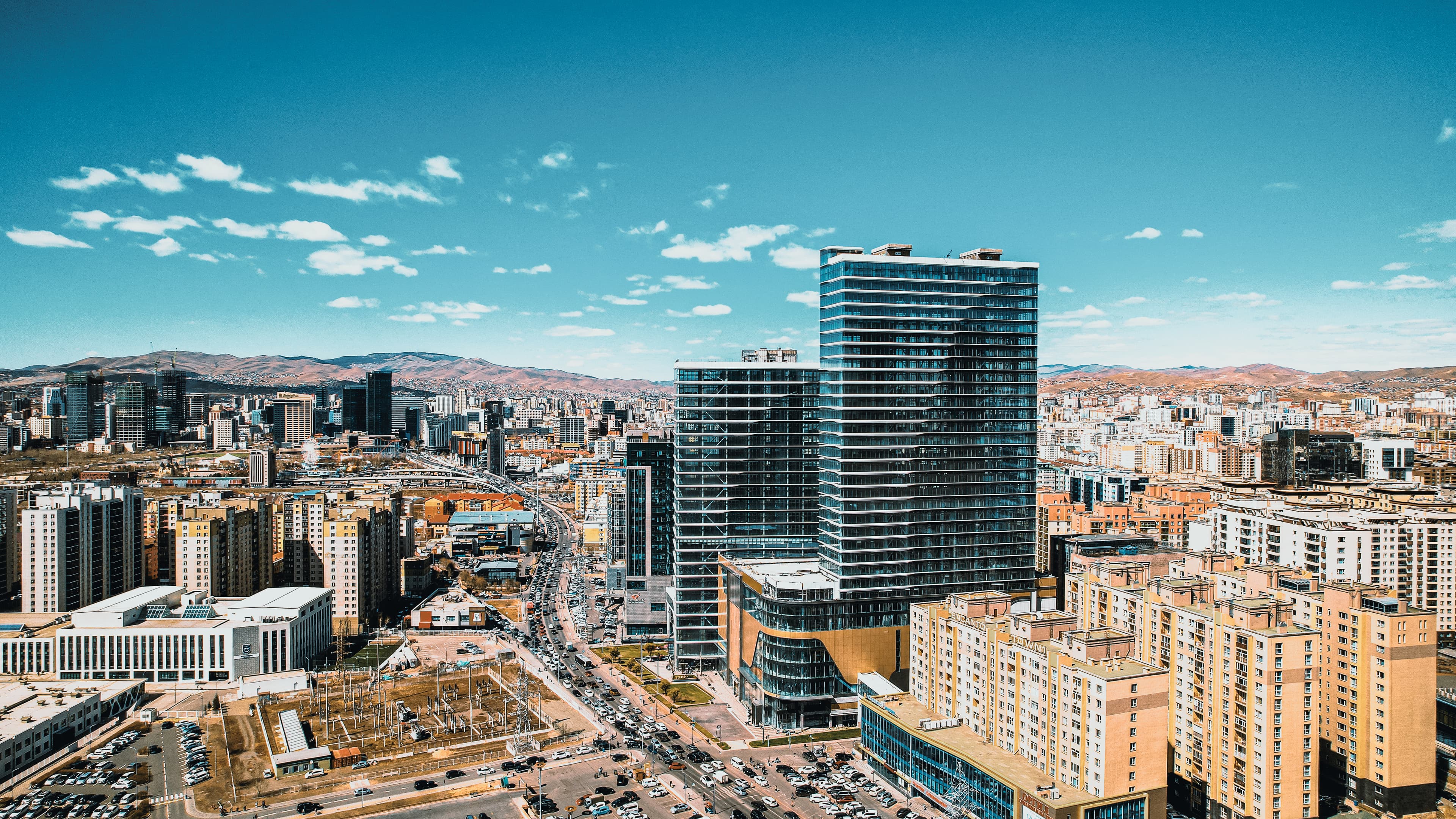 Aerial view of Encanto Trade Center and the surrounding Bayanzurkh district